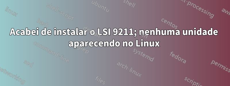 Acabei de instalar o LSI 9211; nenhuma unidade aparecendo no Linux