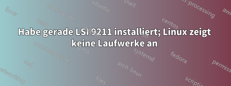 Habe gerade LSI 9211 installiert; Linux zeigt keine Laufwerke an