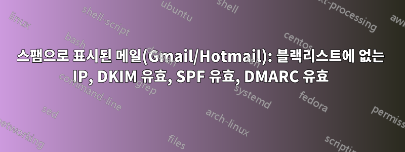 스팸으로 표시된 메일(Gmail/Hotmail): 블랙리스트에 없는 IP, DKIM 유효, SPF 유효, DMARC 유효