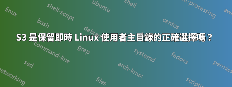 S3 是保留即時 Linux 使用者主目錄的正確選擇嗎？