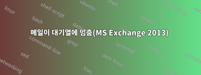 메일이 대기열에 멈춤(MS Exchange 2013)