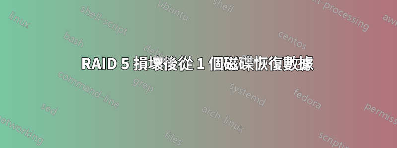 RAID 5 損壞後從 1 個磁碟恢復數據