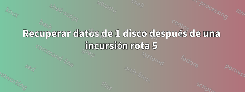 Recuperar datos de 1 disco después de una incursión rota 5