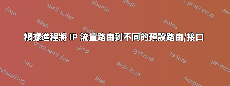 根據進程將 IP 流量路由到不同的預設路由/接口