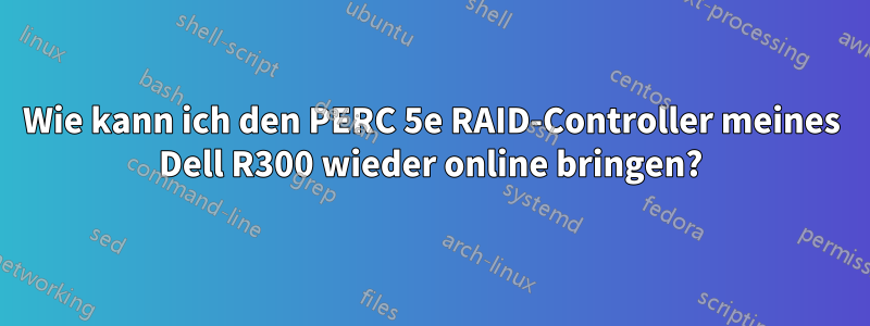 Wie kann ich den PERC 5e RAID-Controller meines Dell R300 wieder online bringen?