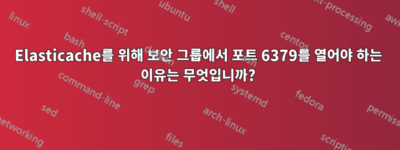 Elasticache를 위해 보안 그룹에서 포트 6379를 열어야 하는 이유는 무엇입니까?