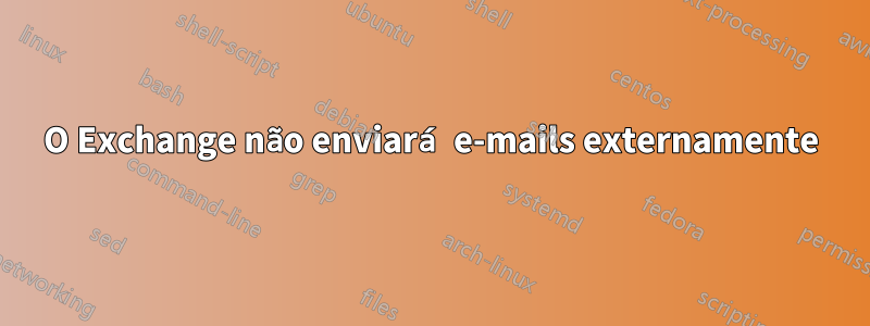 O Exchange não enviará e-mails externamente