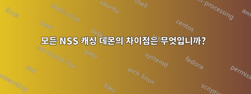 모든 NSS 캐싱 데몬의 차이점은 무엇입니까? 