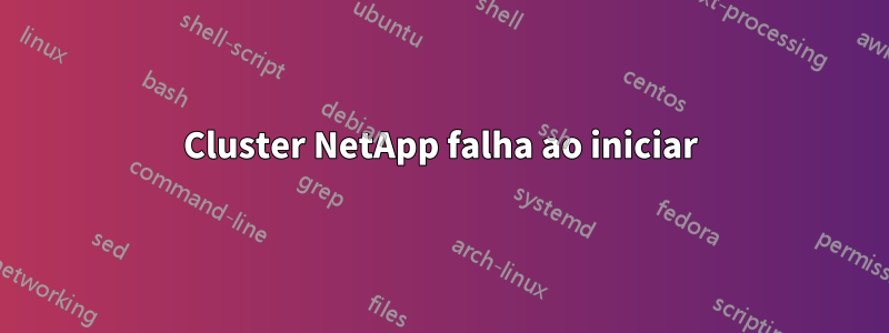 Cluster NetApp falha ao iniciar