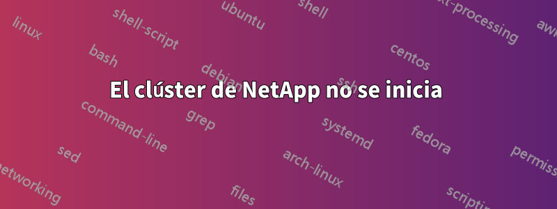 El clúster de NetApp no ​​se inicia