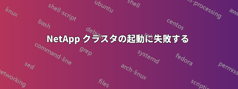 NetApp クラスタの起動に失敗する