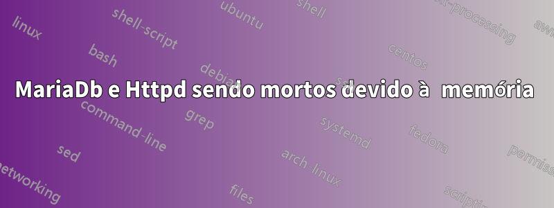 MariaDb e Httpd sendo mortos devido à memória