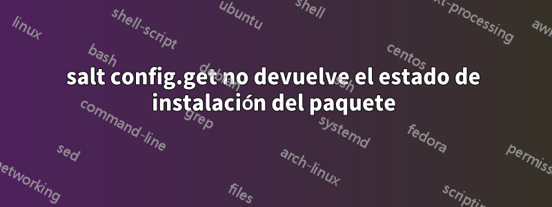 salt config.get no devuelve el estado de instalación del paquete