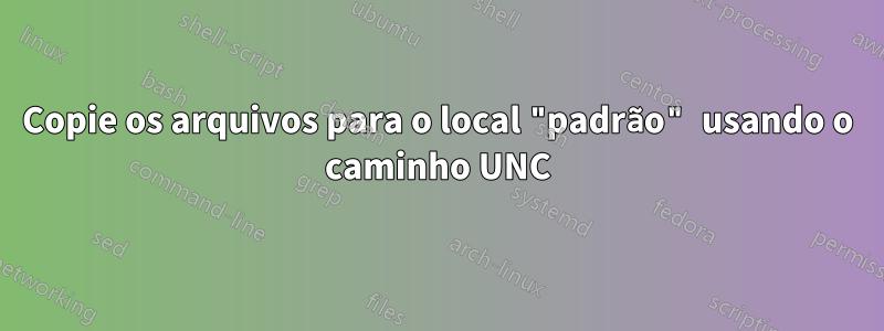 Copie os arquivos para o local "padrão" usando o caminho UNC