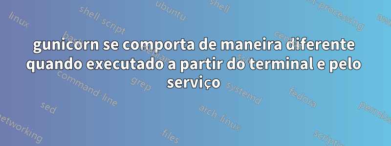 gunicorn se comporta de maneira diferente quando executado a partir do terminal e pelo serviço