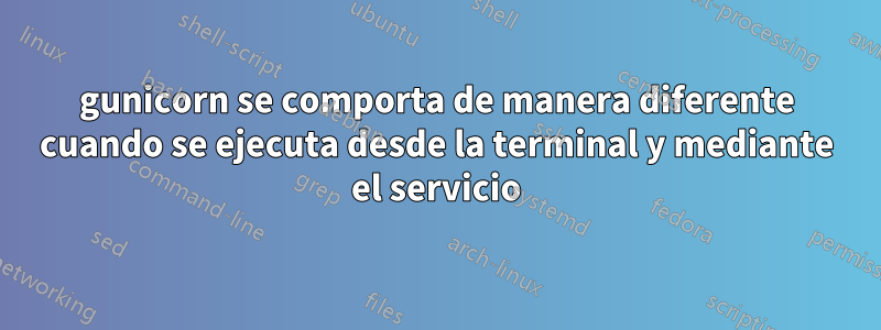 gunicorn se comporta de manera diferente cuando se ejecuta desde la terminal y mediante el servicio