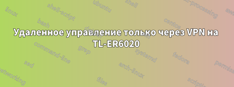 Удаленное управление только через VPN на TL-ER6020