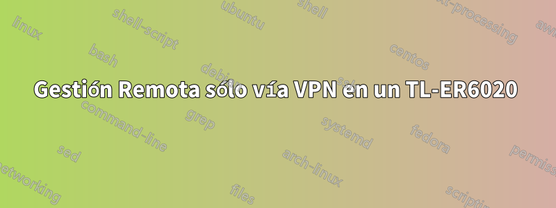 Gestión Remota sólo vía VPN en un TL-ER6020