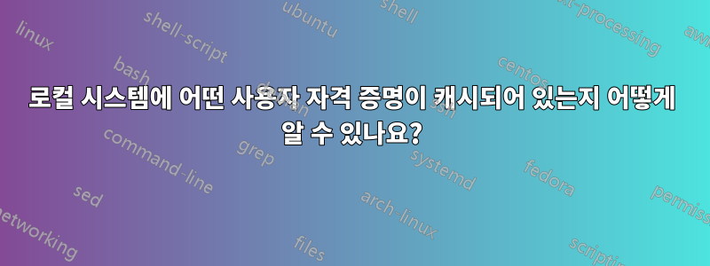 로컬 시스템에 어떤 사용자 자격 증명이 캐시되어 있는지 어떻게 알 수 있나요?