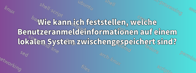 Wie kann ich feststellen, welche Benutzeranmeldeinformationen auf einem lokalen System zwischengespeichert sind?