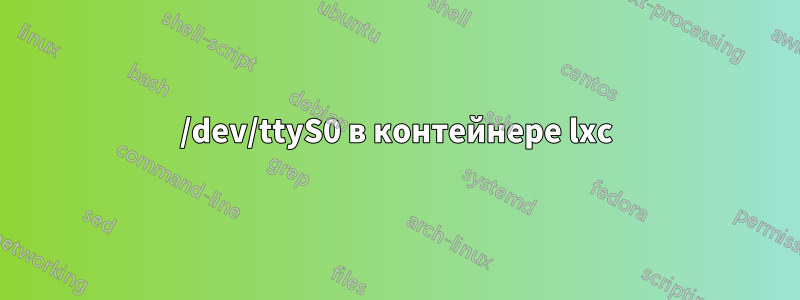 /dev/ttyS0 в контейнере lxc