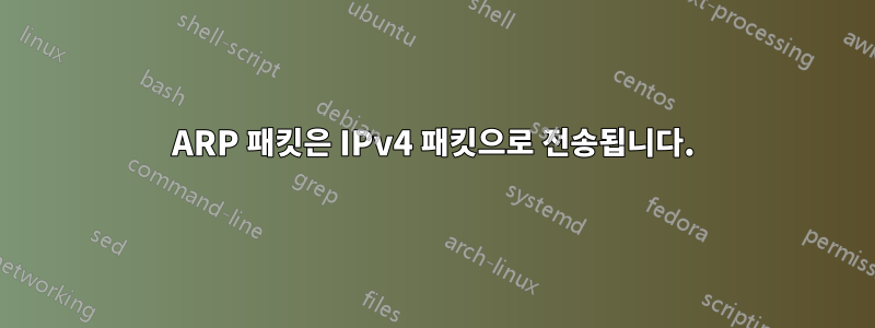 ARP 패킷은 IPv4 패킷으로 전송됩니다.