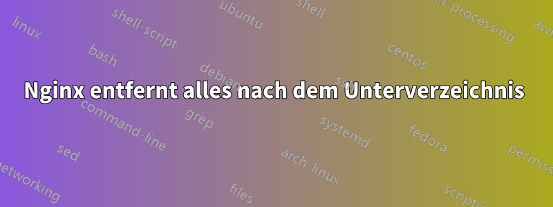 Nginx entfernt alles nach dem Unterverzeichnis