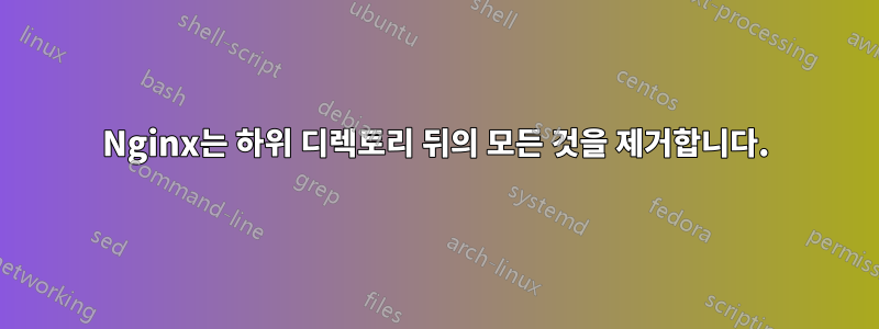 Nginx는 하위 디렉토리 뒤의 모든 것을 제거합니다.