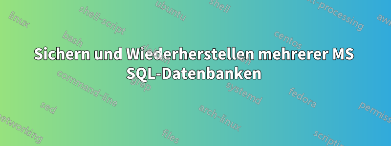 Sichern und Wiederherstellen mehrerer MS SQL-Datenbanken