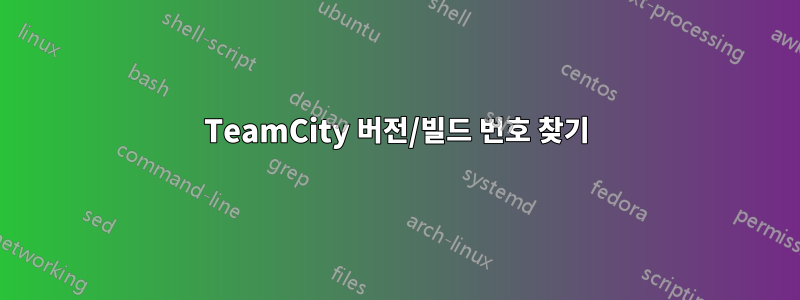 TeamCity 버전/빌드 번호 찾기