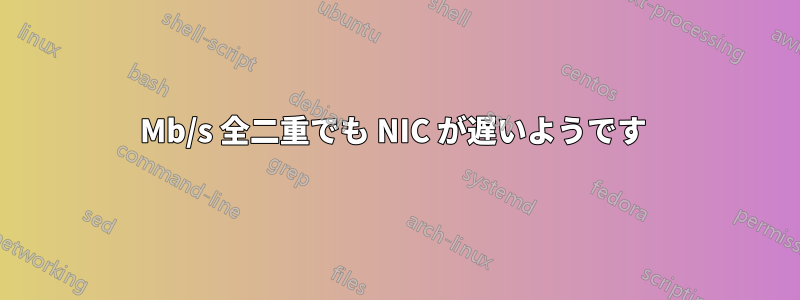 100Mb/s 全二重でも NIC が遅いようです 