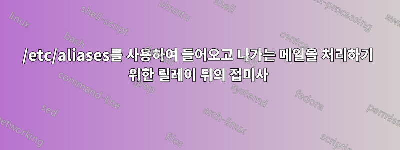 /etc/aliases를 사용하여 들어오고 나가는 메일을 처리하기 위한 릴레이 뒤의 접미사