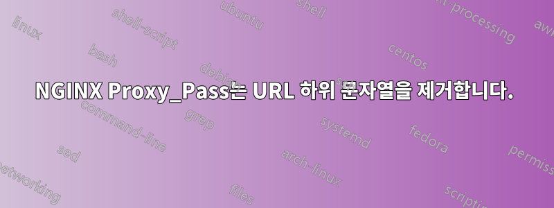 NGINX Proxy_Pass는 URL 하위 문자열을 제거합니다.