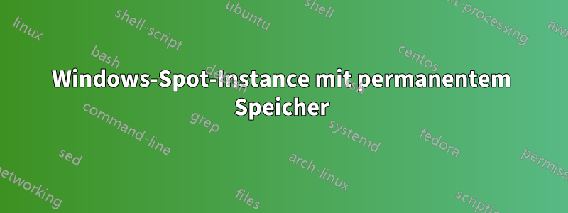 Windows-Spot-Instance mit permanentem Speicher