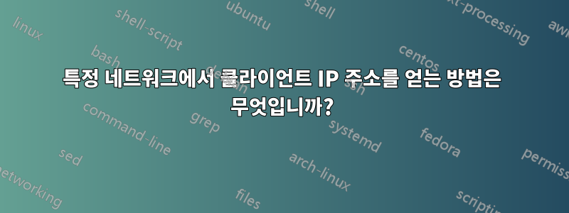 특정 네트워크에서 클라이언트 IP 주소를 얻는 방법은 무엇입니까?