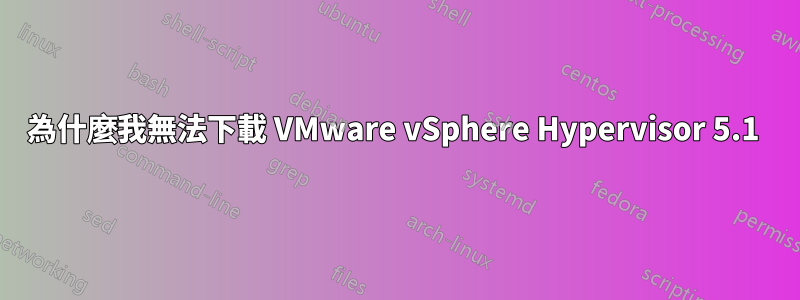 為什麼我無法下載 VMware vSphere Hypervisor 5.1 