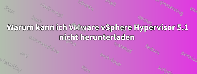 Warum kann ich VMware vSphere Hypervisor 5.1 nicht herunterladen 