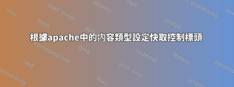 根據apache中的內容類型設定快取控制標頭