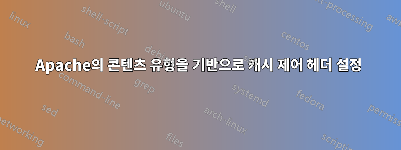 Apache의 콘텐츠 유형을 기반으로 캐시 제어 헤더 설정