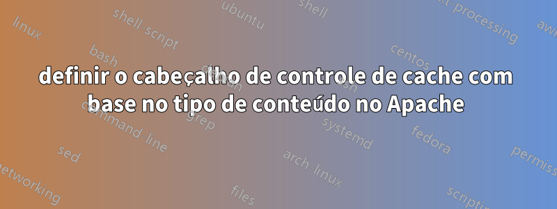 definir o cabeçalho de controle de cache com base no tipo de conteúdo no Apache