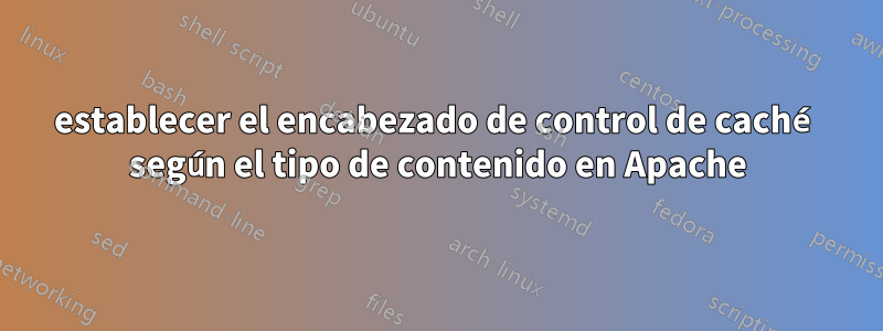 establecer el encabezado de control de caché según el tipo de contenido en Apache