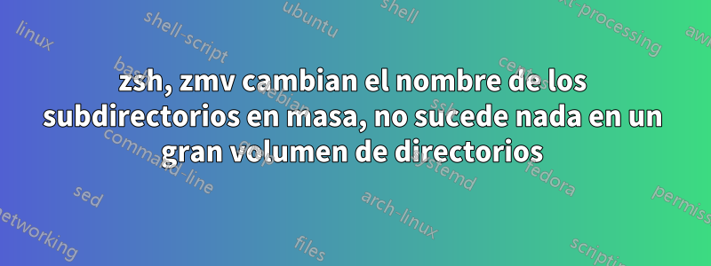 zsh, zmv cambian el nombre de los subdirectorios en masa, no sucede nada en un gran volumen de directorios