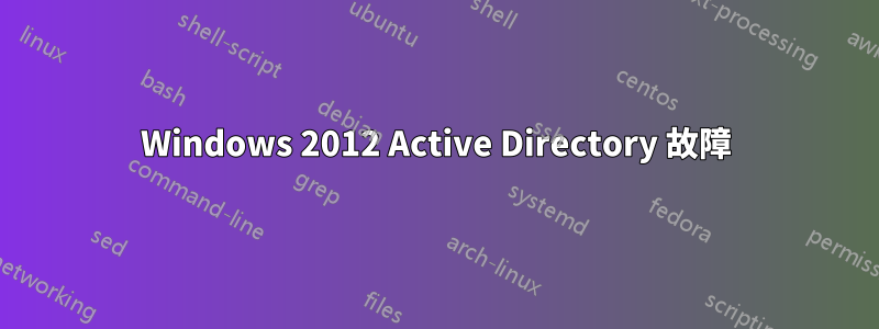 Windows 2012 Active Directory 故障