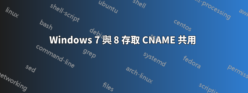 Windows 7 與 8 存取 CNAME 共用