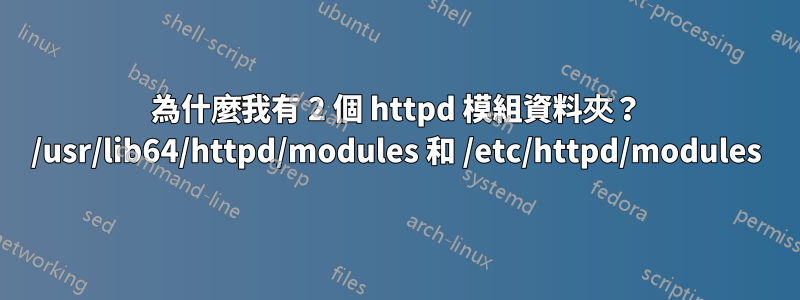 為什麼我有 2 個 httpd 模組資料夾？ /usr/lib64/httpd/modules 和 /etc/httpd/modules