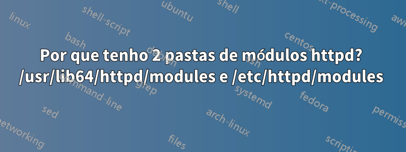 Por que tenho 2 pastas de módulos httpd? /usr/lib64/httpd/modules e /etc/httpd/modules