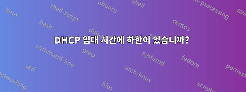 DHCP 임대 시간에 하한이 있습니까?