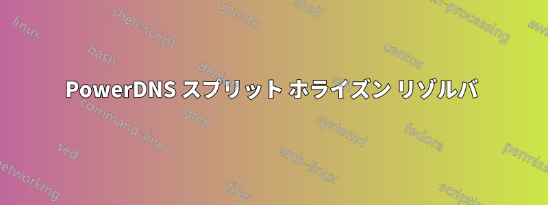 PowerDNS スプリット ホライズン リゾルバ