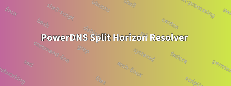 PowerDNS Split Horizon Resolver