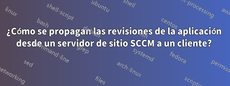 ¿Cómo se propagan las revisiones de la aplicación desde un servidor de sitio SCCM a un cliente?